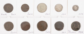 Coins world in boxes - France - Small box with coins Louis XVI and Napoleon from 1792 till 1813 - 3 silver, 7 copper - a.o. 1 sol 1793 an 15 sols 1791...