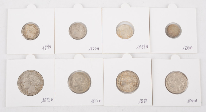 Coins world in boxes - France - Small lot of silver coins type Céres - 20 centim...
