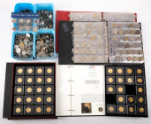 Coins world in big boxes - cannot be shipped - Miscellaneous - Box with World coins incl. USA wooden box with golden Dollars, small box with religious...
