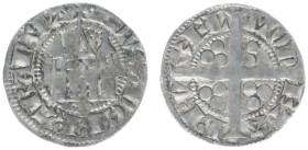 Hertogdom Brabant - Jan III (1312-1355) - Esterlin au châtel brabancon ND (after 1317/1318) Brussel (DW 307 / Vanhoudt G 248) – 1.43 gram - Obv. Castl...