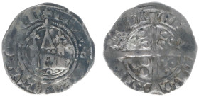 Hertogdom Brabant - Jan III (1312-1355) - Esterlin or Sterling ND (after 1337 ?) Maastricht (DW 339 / Vanhoudt G 282) – 1.20 gram - Obv. Castle with a...