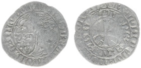 Hertogdom Brabant - Jan IV van Brabant (1415-1427) - Halve Groot Drielander ND Brussel (DW 448 / Vanhoudt G 354) – 0.70 gram – Obv. Lily between coats...
