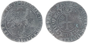 Hertogdom Brabant - Jan IV van Brabant (1415-1427) - Groot Drielander ND Brussel (DW 447 / Vanhoudt G 353) – 1.71 gram – Obv. Lily between coats of ar...