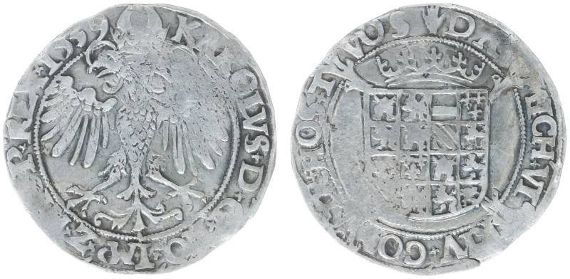 Hertogdom Brabant / Antwerpen - Karel V (1506-1555) - Vlieger van 4 Stuivers 153...