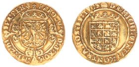 Hertogdom Brabant / Antwerpen - Karel V (1506-1555) - 1/2 Gouden Reaal ND (1521-1552) with KAROL in legend (vGH 184-1a / Delm. 99 / Vanhoudt 221) - 3....