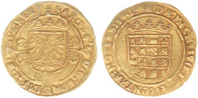 Hertogdom Brabant / Antwerpen - Karel V (1506-1555) - 1/2 Gouden Reaal ND (1521-1552) with KAROL in legend (vGH 184-1a / Delm. 99 / Vanhoudt 221) - 3....