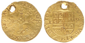 Hertogdom Brabant / Antwerpen - Philips II (1555-1598) - Gouden Kroon or Couronne d'Or ND (1560-1576) Antwerpen (Delm. 116 R1 / vGH 209-1a / VH&S 184 ...