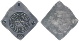 Hertogdom Brabant / Antwerpen - Breda belegerd door de Staatse troepen (1577) - Siege coinage - 20 Stuivers 1577 struck on a square flan (Delm. 183 R3...