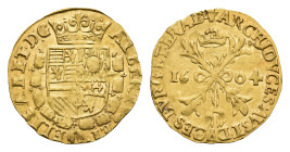 Hertogdom Brabant / Antwerpen - Albert & Isabella (1598-1621) - Dubbele Albertijn 1604 (Delm. 145 / vGH 284-1 / Vanhoudt 582) - 5.09 gram - VF/XF (ex ...