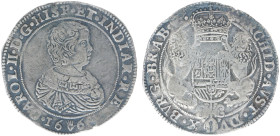 Hertogdom Brabant / Antwerpen - Karel II (1665-1700) - Dukaton 1668 (Delm. 325 / vGH 348-1a / Vanhoudt 692) - 32.61 gram - Obv. Bust to right with sma...
