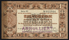 Banknotes Netherlands - 1 Gulden 1938 Silver certificate / Zilverbon Buiten Omloop Gesteld / Cancelled / "Annuliert Schweiz. Bankverein Basel "(Mev. 0...