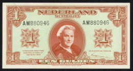 Banknotes Netherlands - 1 Gulden 18.5.1945 Convertible treasury note / Muntbiljet (Mev. 06-1b / AV 6.1b / PL6 / P. 70) - # AM 880946 - UNC