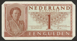 Banknotes Netherlands - 1 Gulden 1938 Zilverbon / Silver certificate (Mev. 04-1b / AV 4.1b / P. 61) + 1 Gulden 1949 Convertible treasury note / Muntbi...