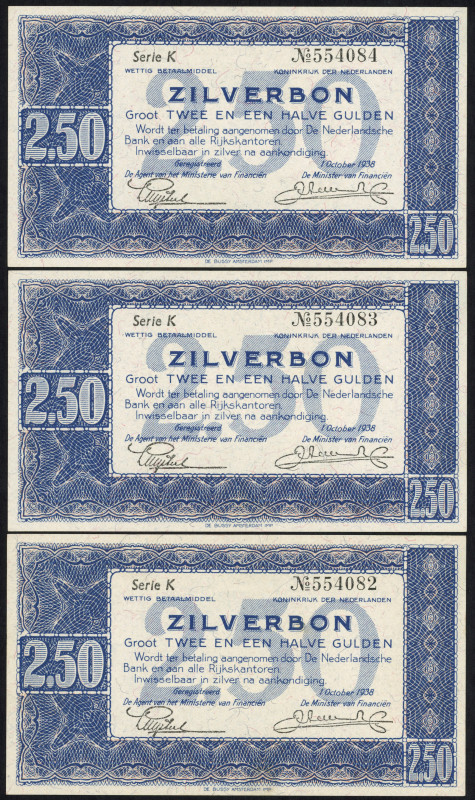 Banknotes Netherlands - 2½ Gulden 1938 Silver certificate / Zilverbon (Mev. 13-1...