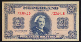Banknotes Netherlands - 2½ Gulden 1945 Convertible treasury note / Muntbiljet (Mev. 15-1a / AV 13.1a.1 / P. 70) - aUNC