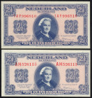 Banknotes Netherlands - 2½ Gulden 1945 Convertible treasury note / Muntbiljet (Mev. 15-1c, 15-1e / AV 13.1b.1, 13.1c.2 / PL16.b, 16.c / P. 70) - Total...
