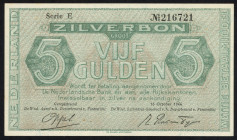 Banknotes Netherlands - 5 Gulden 1944 Silver Certificate / Zilverbon (Mev. 22-1a / AV 17.1a / PL21.a1 / P. 63) - Serie E - UNC (ex collection Toele)