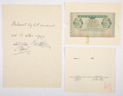 Banknotes Netherlands - 5 Gulden 1944 Silver Certificate / Zilverbon (Mev. 22-1 / AV 17.1 / PL21 / P. 63) - serie of 3 "PROOF" printing/design stages ...