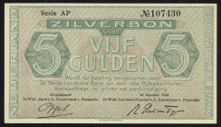 Banknotes Netherlands - 5 Gulden 1944 Silver Certificate / Zilverbon (Mev. 22-1b / AV 17.1b.1 / PL21.a.2 / P. 63) - aUNC.
