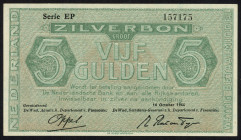 Banknotes Netherlands - 5 Gulden 1944 Silver Certificate / Zilverbon (Mev. 22-1d / AV 17.1b.3 / PL21.c / P. 63) - without 'No.' in serial number - UNC...