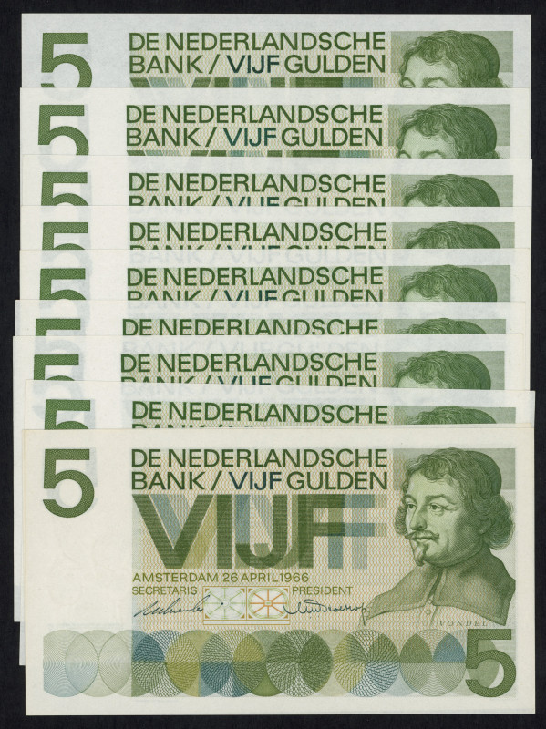 Banknotes Netherlands - 5 Gulden 1966 Vondel I (Mev. 23-1b / AV 18.1 / PL22 / P....