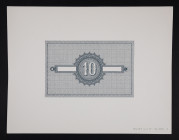 Banknotes Netherlands - 10 Gulden 1878 Convertible Treasury note / Muntbiljet (Mev. 33 / P. 1 / PL27.p1 / AV 23) – Uniface Proof print of the back on ...