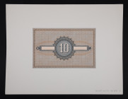 Banknotes Netherlands - 10 Gulden 1878 Convertible Treasury note / Muntbiljet (Mev. 33 / P. 1 / PL27.p1 / AV 23) – Uniface Proof print of the back on ...