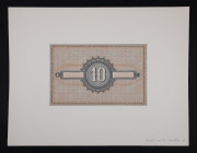 Banknotes Netherlands - 10 Gulden 1878 Convertible Treasury note / Muntbiljet (Mev. 33 / P. 1 / PL27.p1 / AV 23) – Uniface Proof print of the back on ...