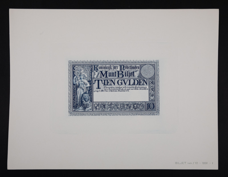 Banknotes Netherlands - 10 Gulden 1884 / 1891 Convertible treasury note / Muntbi...