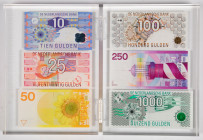 Banknotes Netherlands - Miscellaneous - Presentationset Dutch banknotes: 10, 25, 50, 100, 250, 1000 Gulden in perspex/plexiglas. (PS1) - # 1882 - This...