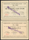 Banknotes Netherlands - Noodgeld - Goes - Particulier noodgeld WO I - Handelsbelangen Goes - 25 Cent en 1 Gulden 1914 serienrs. 1564 en 1636 (V. 48.1-...