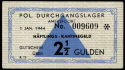 Banknotes Netherlands - Concentratiekampgeld - Amersfoort - 2½ Gulden 1944 with asterisk (T/J 401.04a / PL1200.4.a1) - no wmk. - 'P. Klijnstra' writte...