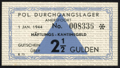 Banknotes Netherlands - Concentratiekampgeld - Amersfoort - 2½ Gulden 1944 Kamp Amersfoort (T/J 401.04a / PL1200.4.a1) - No. 008336 - with star, no wm...
