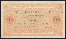 Banknotes Netherlands - Scheepsgeld - Kon. Rotterdamsche Lloyd NV - Koninklijke Rotterdamsche Lloyd NV - Kota Inten 1 Gulden 'T' ca. 4 october 1949 (P...