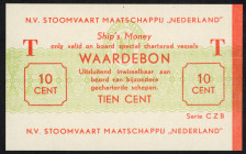 Banknotes Netherlands - Scheepsgeld - NV Stoomvaart Maatschappij Nederland - NV Stoomvaart Maatschappij Nederland - 10 Cents ND (ca. 1947) T - serie C...