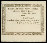 Banknotes Netherlands Oversea - Nederlands-Indië - 1 Gulden 1815 Creatie issue Nederlandsch Oost-Indien (P. 1r / PLNI9.1.u / H-52 / ON 110) - Obv. Bor...