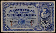 Banknotes Netherlands Oversea - Nederlands-Indië - 500 Gulden 7 januari 1926 J.P. Coen (P. 76a / Mev. 138a / H-133a / PLNI22.8a1) - #NY 07168 - sign. ...