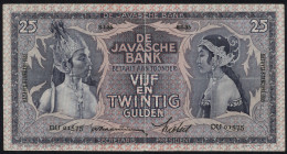 Banknotes Netherlands Oversea - Nederlands-Indië - 25 Gulden 8.1.1935 Javanese Dansers (P. 80a / PLNI23.3a) - #DU 01575 - rev. type I - VF