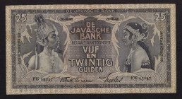 Banknotes Netherlands Oversea - Nederlands-Indië - 25 Gulden 20.10.1938 Javanese Dancers (P. 80b / H-137b / ON 267b / PLNI23.3b) - VF