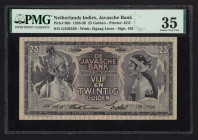 Banknotes Netherlands Oversea - Nederlands-Indië - 25 Gulden 12.12.1938 Javanese Dancers (P. 80b / PLNI23.3b) - PMG Choice VF 35