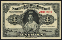 Banknotes Netherlands Oversea - Nederlands-Indië - 1 Gulden 27.1.1920 Treasury note / Muntbiljet Wilhelmina (P. 100 / Mev. 160b / PLNI19.1b) - printed...