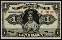Banknotes Netherlands Oversea - Nederlands-Indië - 1 Gulden 8.2.1920 Treasury note Queen Wilhelmina (PLNI19.1b / P. 100 / Mev. 160b / H-118a / ON 216a...