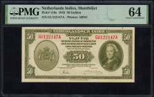 Banknotes Netherlands Oversea - Nederlands-Indië - 50 Gulden 1943 Wilhelmina NICA serie (P. 116a / PLNI28.7.c) - PMG Choice Uncirculated 64