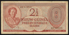 Banknotes Netherlands Oversea - Nederlands Nieuw Guinea - 2½ Gulden 2.1.1950 Juliana (P. 5 / Mev. 301 / ON 1311a / PLNG1.2) - F/VF