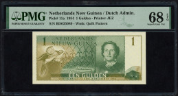 Banknotes Netherlands Oversea - Nederlands Nieuw Guinea - 1 Gulden 8.12.1954 Juliana (P. 11a / Mev. 307 / PLNG2.1a) - #;BD 035089 - PMG Superb Gem UNC...