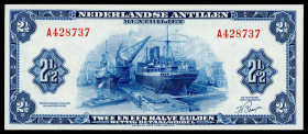 Banknotes Netherlands Oversea - Nederlandse Antillen - 2½ Gulden 1955 Ship in dock (P. A1a / PLNA12.2b) - UNC- (ex collection Toele)