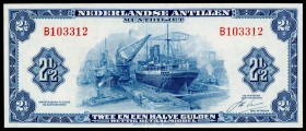 Banknotes Netherlands Oversea - Nederlandse Antillen - 2½ Gulden 1964 Ship in dock (P. A1b / PLNA12.2c) - aUNC- (ex collection Toele)