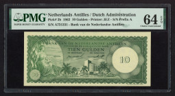 Banknotes Netherlands Oversea - Nederlandse Antillen - 10 Gulden 2.1.1962 Aruba (P. 2b / PLNA16.2b) - PMG Choice UNC 64 EPQ