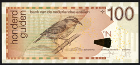 Banknotes Netherlands Oversea - Nederlandse Antillen - 100 Gulden 1.1.2008 Bananaquit (P. 31e) - aUNC.