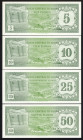 Banknotes Netherlands Oversea - Aruba - 5, 10, 25, 50 + 100 Florin 1.1.1986 Flag + coastal hotels at center / Arms of Aruba (P. 1-5 / PLAR1.1-5) - Tot...